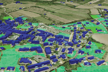 Vue immersive en 3D de gisements fonciers disponibles sur terrains nus et partiellement bâtis Vue immersive en 3D de gisements fonciers disponibles sur terrains nus et partiellement bâtis