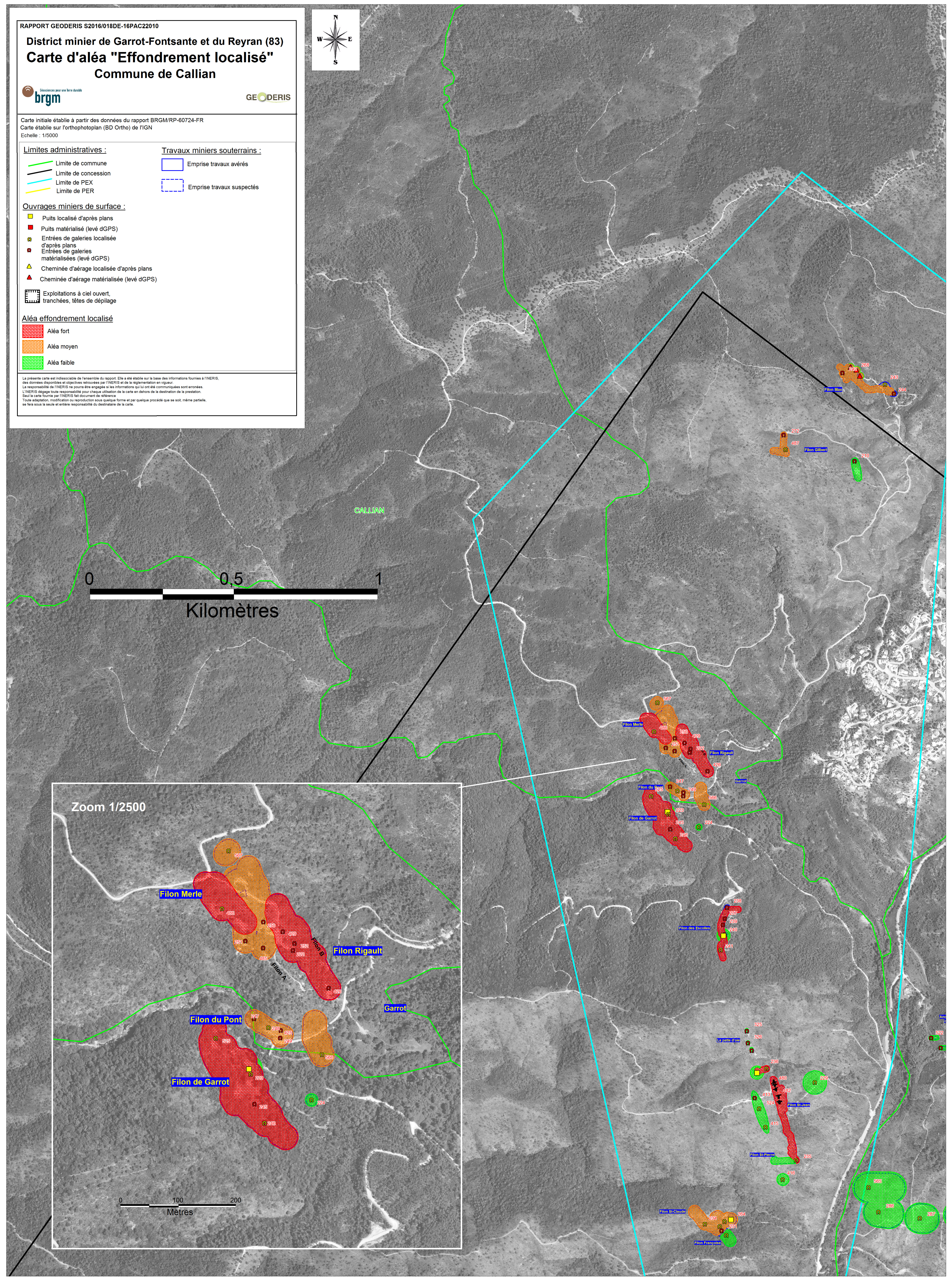 Carte d'aléa Effondrement localisé