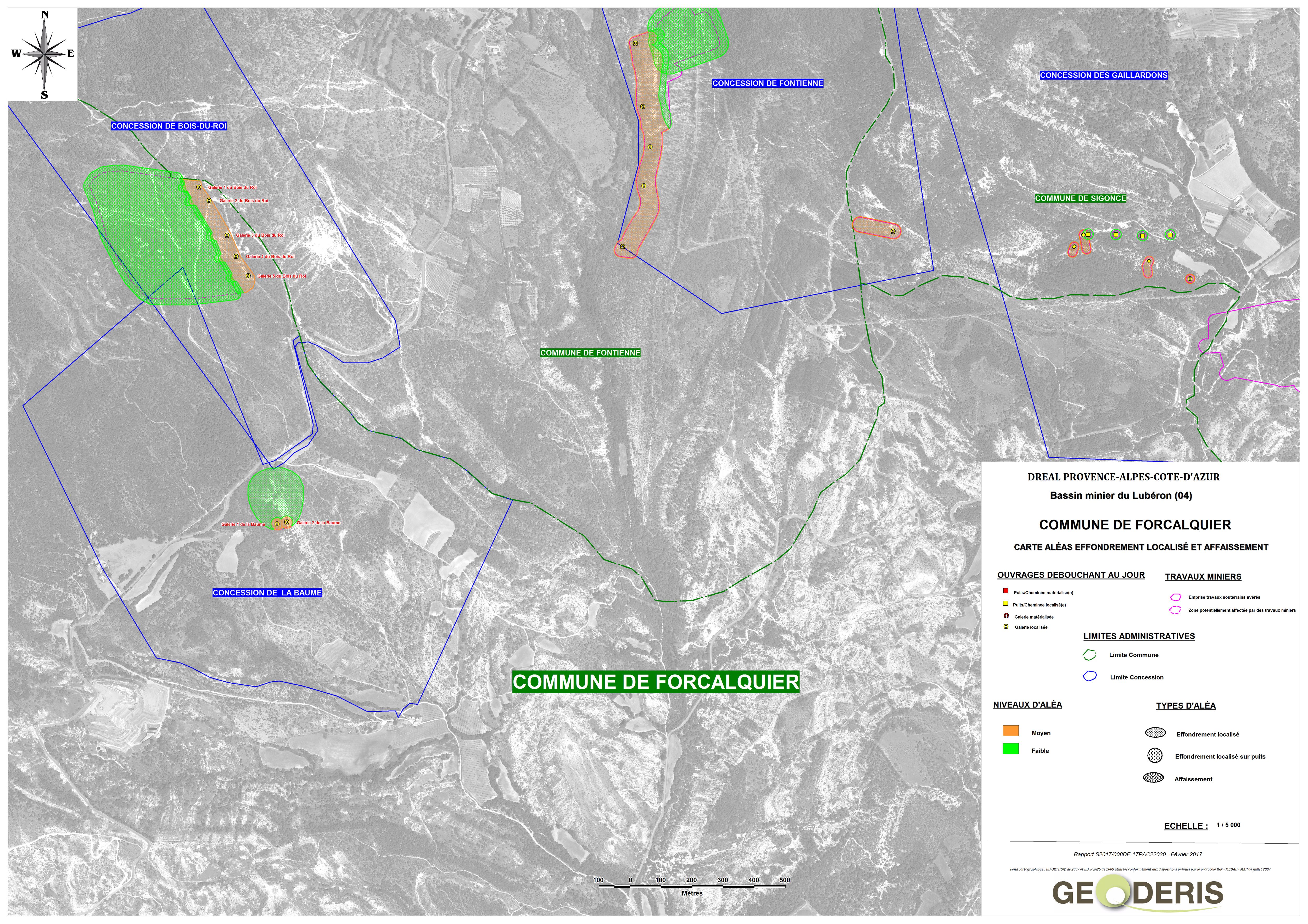 Carte d'Aléas Effondrement généralisé et affaissement